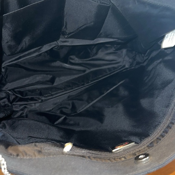 Talbots Large Quilted Black with Leather Tote Bag Shoulder w/ Coin Purse Key Fob - Picture 9 of 13